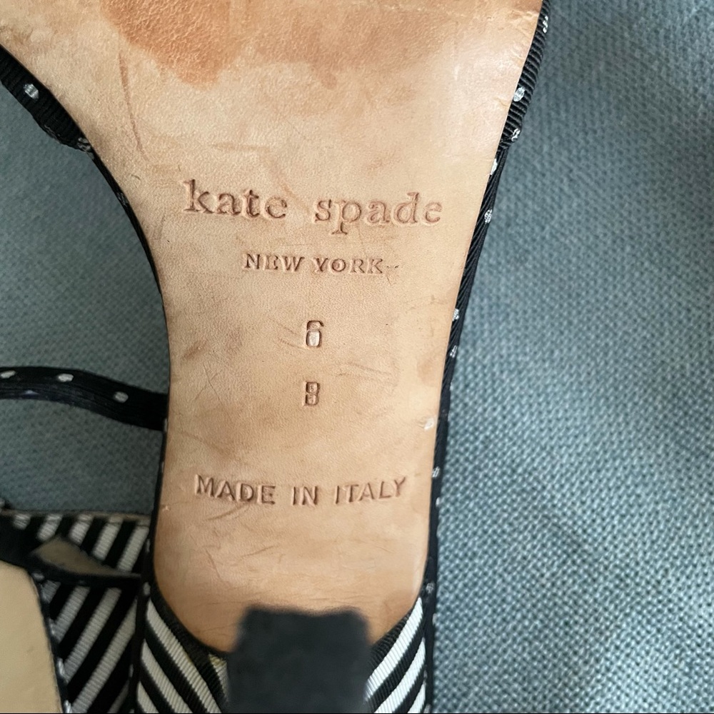 Kate Spade It Girl Slingback Strap Medium Stiletto Leather Heel w/ Bow Size 6 - Picture 6 of 8